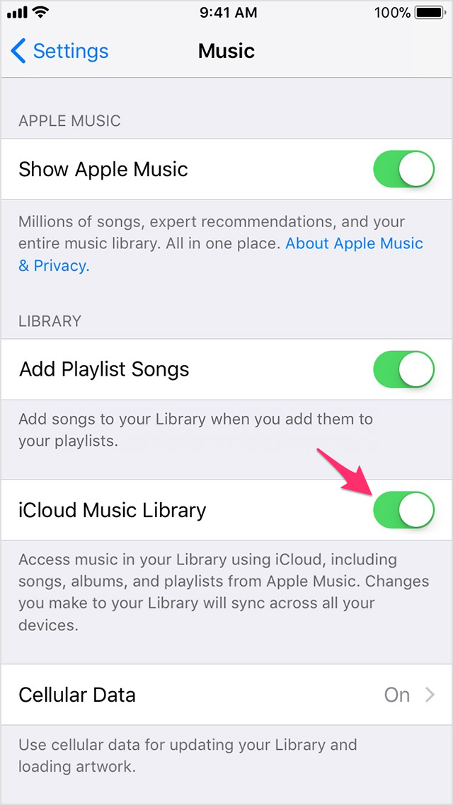cach tat icloud library music
