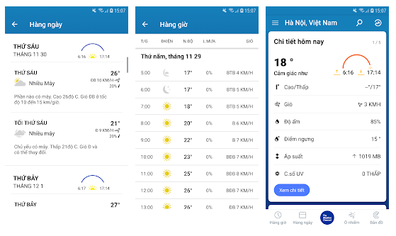 the weather channel ung dung android mien phi va khong the thieu khi di du lich