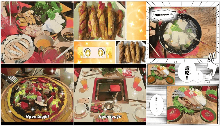 Foodie, Biến hóa đồ ăn thành Anime: Với những chiếc đĩa ngon lành và bàn tay tài hoa, hãy cùng biến hóa những món ăn quen thuộc thành những nhân vật Anime hấp dẫn và đáng yêu. Chắc chắn rằng những hình ảnh đầy chất sáng tạo sẽ mang lại niềm vui và sự bất ngờ cho bữa ăn của bạn.