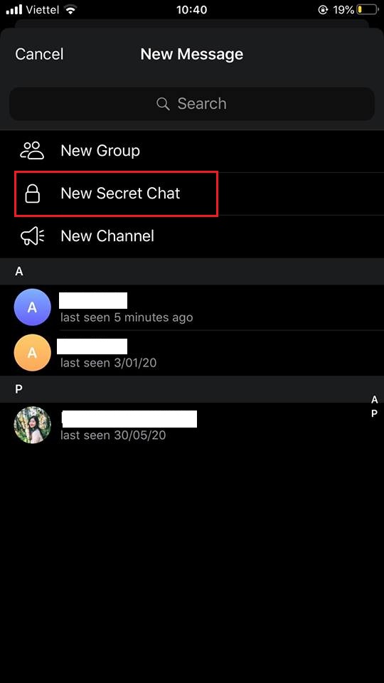 secret chat telegram