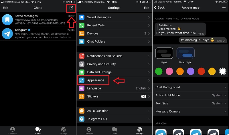 Cách chỉnh sửa giao diện Telegram: thay đổi cỡ chữ, hình nền,... -  